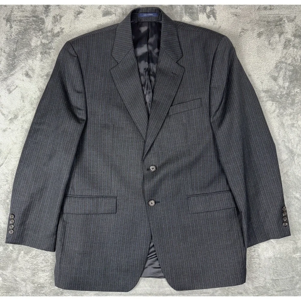 Chaps Ralph Lauren Blazer 42R Charcoal Wool Cashmere 2 Button Sport Coat‎ Jacket